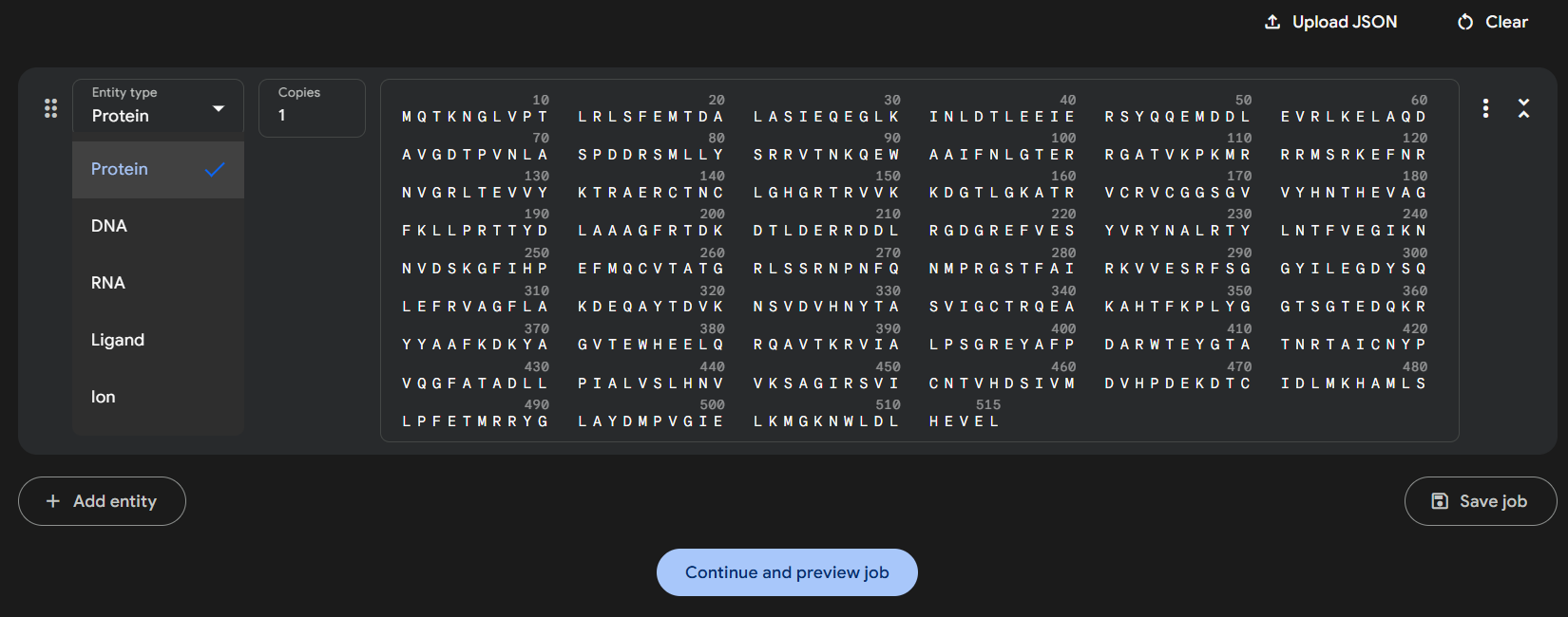 AlphaFold3 Submission Page